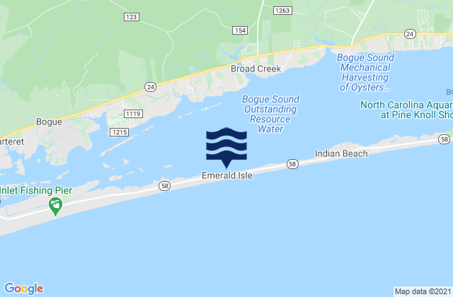 Emerald Isle, United Statesの潮見表地図