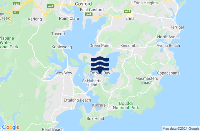 Empire Bay, Australiaの潮見表地図