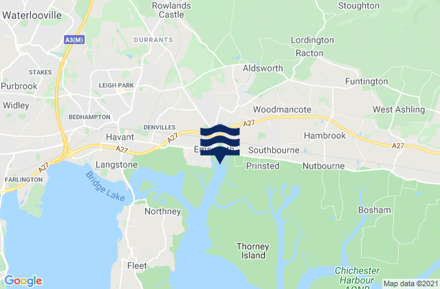 Emsworth, United Kingdomの潮見表地図