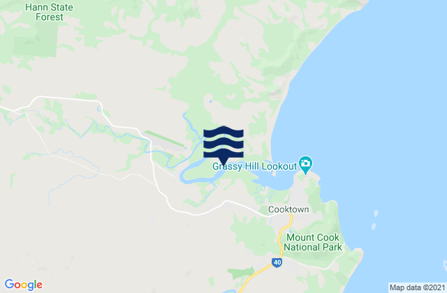 Endeavour River North, Australiaの潮見表地図