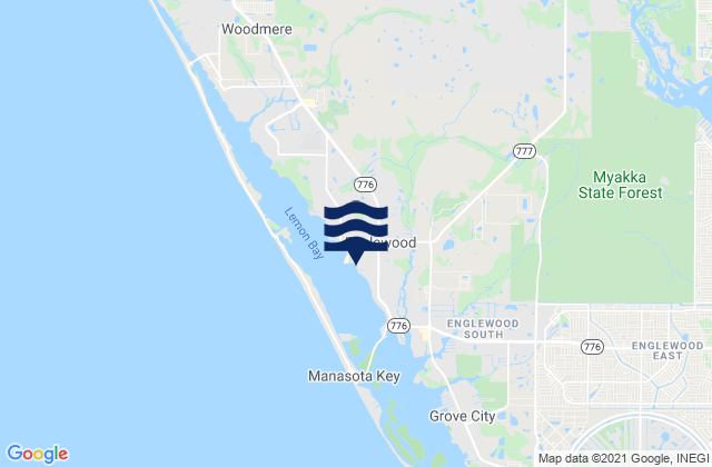 Englewood, United Statesの潮見表地図