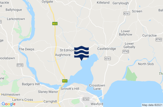 Enniscorthy, Irelandの潮見表地図