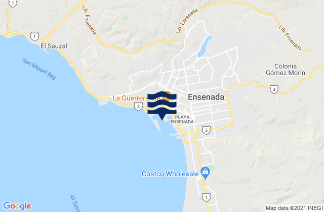 Ensenada, Mexicoの潮見表地図