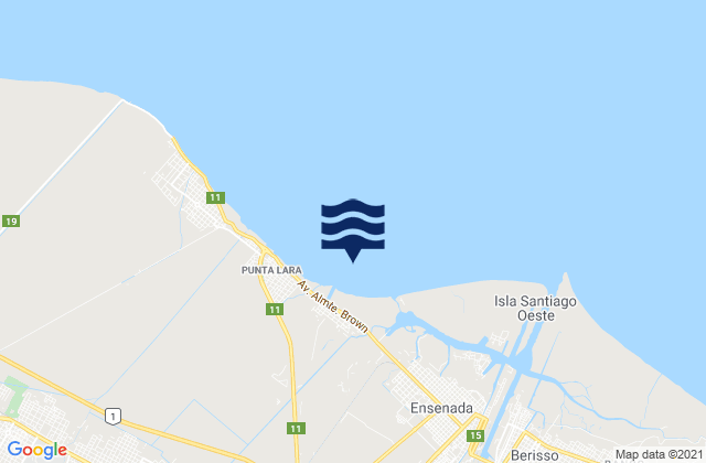 Ensenada de Barragán, Argentinaの潮見表地図