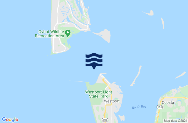 Entrance 0.6 mile WNW of Westport, United Statesの潮見表地図
