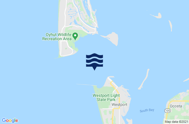 Entrance 1.1 miles NW of Westport, United Statesの潮見表地図