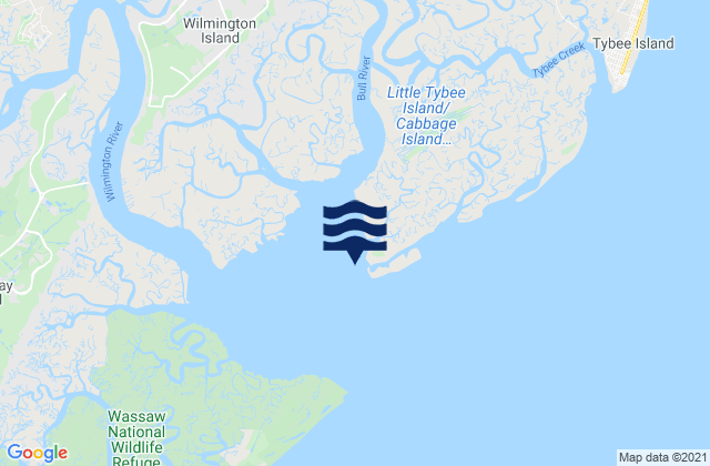 Entrance off Beach Hammock, United Statesの潮見表地図
