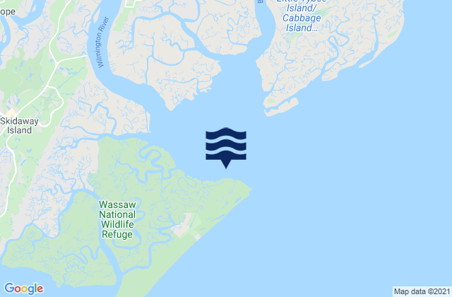 Entrance off Wassaw Island, United Statesの潮見表地図