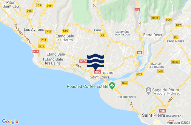 Entre-Deux, Reunionの潮見表地図