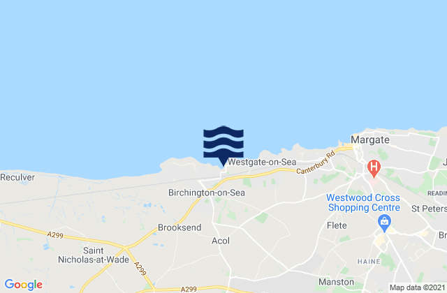 Epple Bay Beach, United Kingdomの潮見表地図