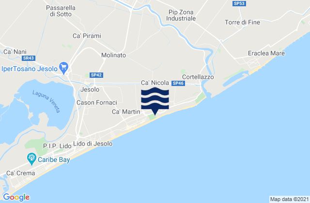 Eraclea, Italyの潮見表地図