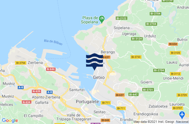 Ereaga, Spainの潮見表地図