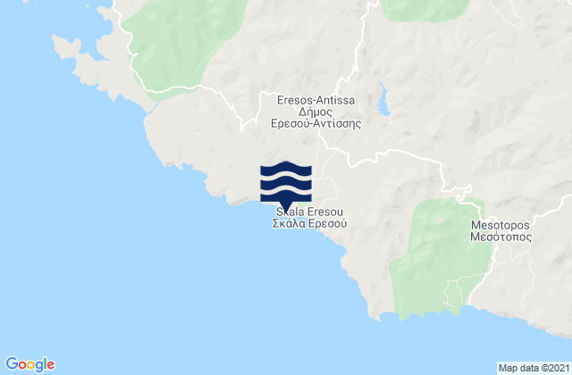 Eresós, Greeceの潮見表地図