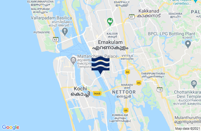 Ernākulam, Indiaの潮見表地図