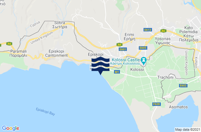 Erími, Cyprusの潮見表地図
