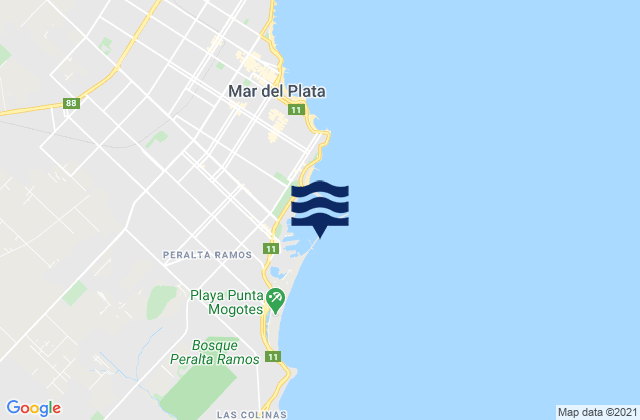 Escollera Sur (Mar del Plata), Argentinaの潮見表地図