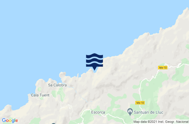 Escorca, Spainの潮見表地図