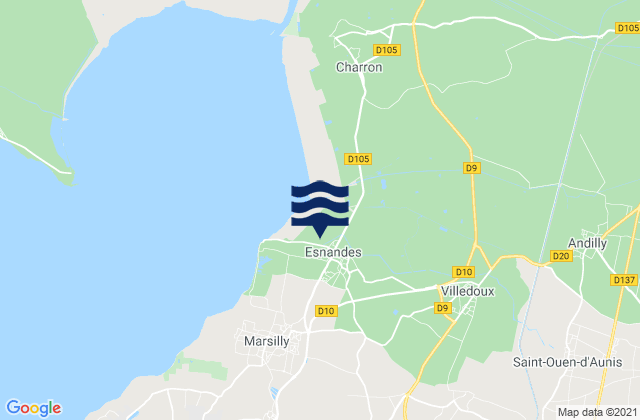Esnandes, Franceの潮見表地図