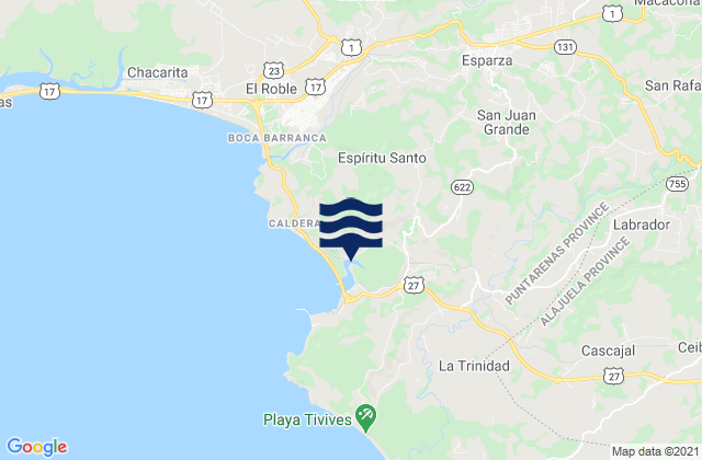 Esparza, Costa Ricaの潮見表地図