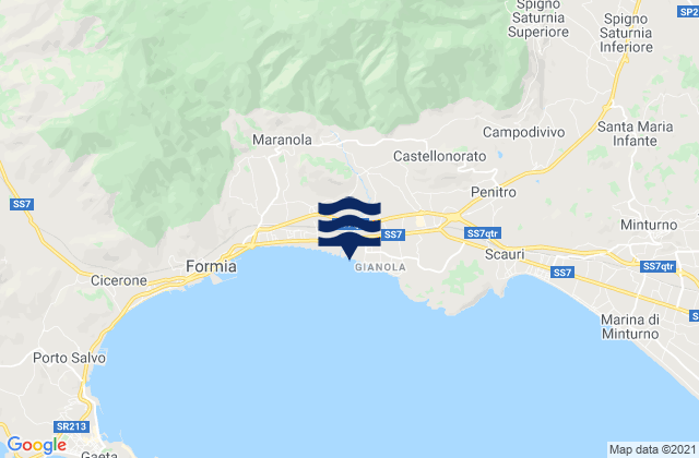 Esperia, Italyの潮見表地図