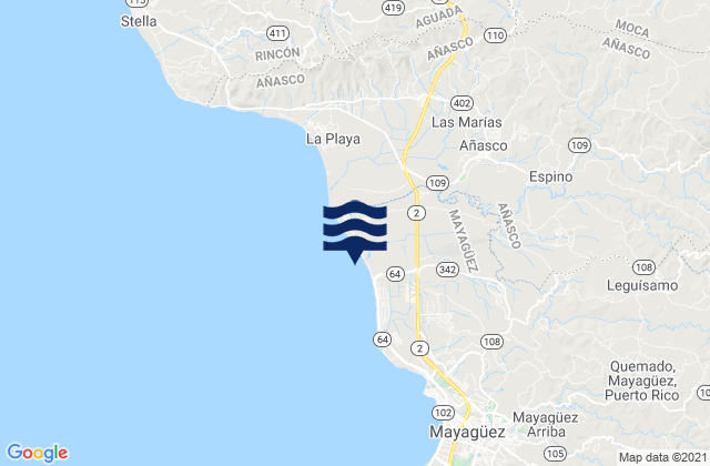 Espino Barrio, Puerto Ricoの潮見表地図