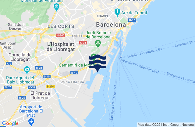 Esplugues de Llobregat, Spainの潮見表地図