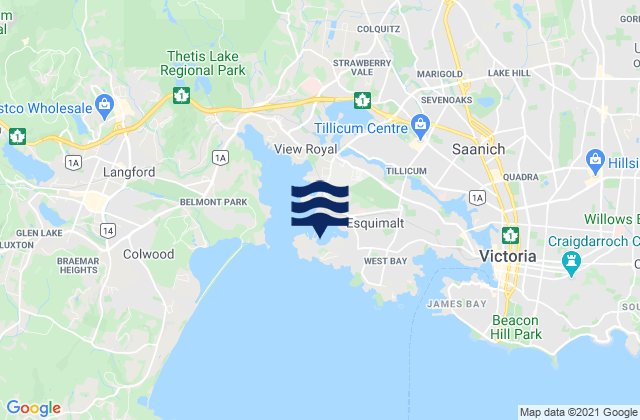 Esquimalt Harbour, Canadaの潮見表地図