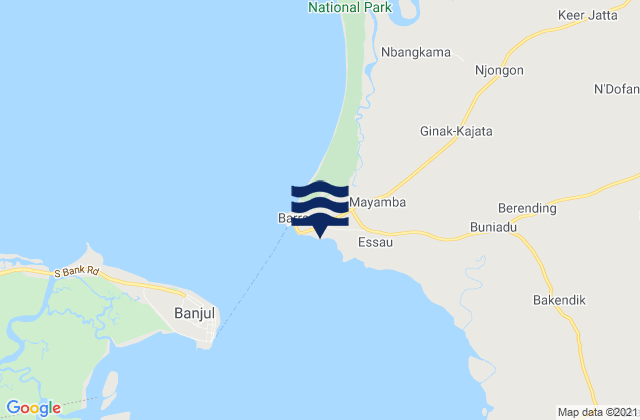 Essau, Gambiaの潮見表地図