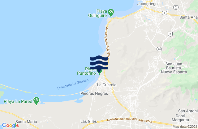 Estado Nueva Esparta, Venezuelaの潮見表地図