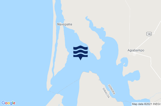 Estero Agiabampo, Mexicoの潮見表地図