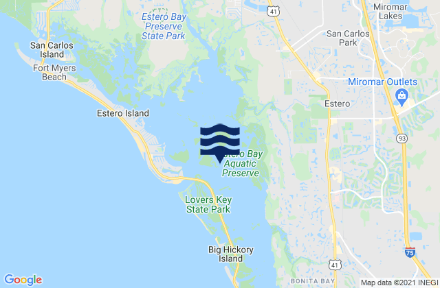 Estero Bay, United Statesの潮見表地図