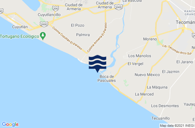 Estero Boca de Pascuales, Mexicoの潮見表地図