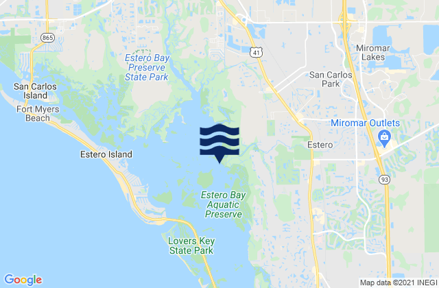 Estero River, United Statesの潮見表地図