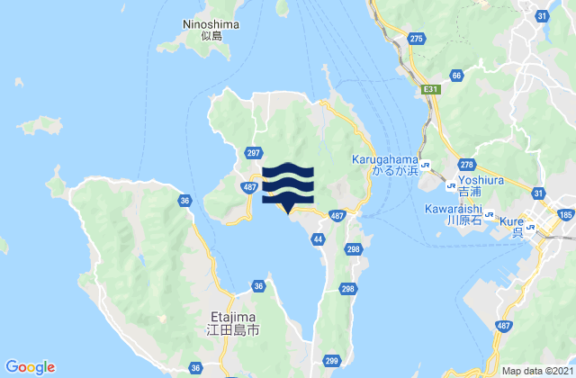 Eta Uti, Japanの潮見表地図