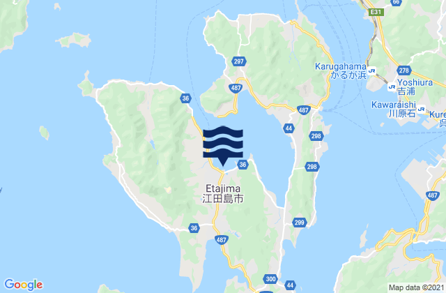 Etajima-shi, Japanの潮見表地図