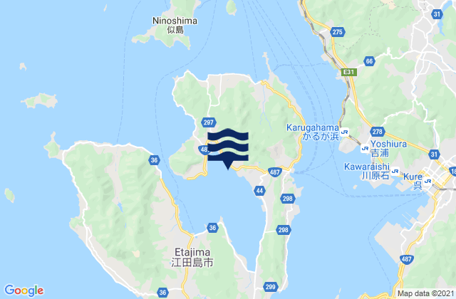 Etajimacho, Japanの潮見表地図