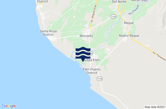 Eten, Peruの潮見表地図