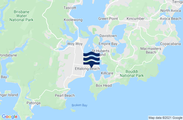 Ettalong, Australiaの潮見表地図