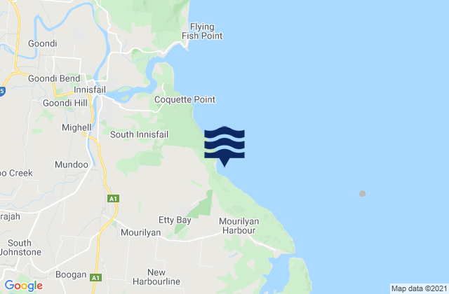 Etty Bay, Australiaの潮見表地図