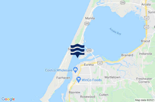 Eureka, United Statesの潮見表地図
