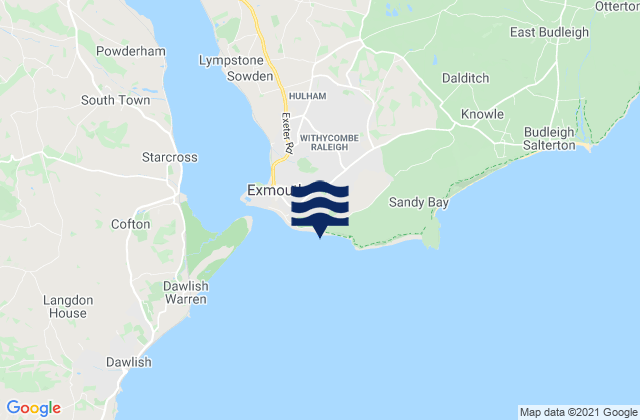 Exmouth Beach, United Kingdomの潮見表地図