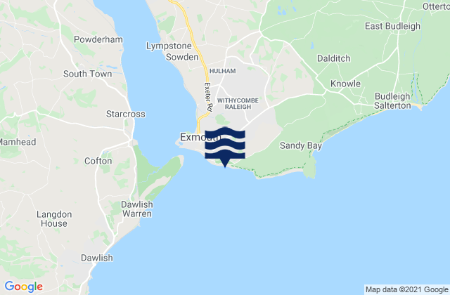 Exmouth, United Kingdomの潮見表地図