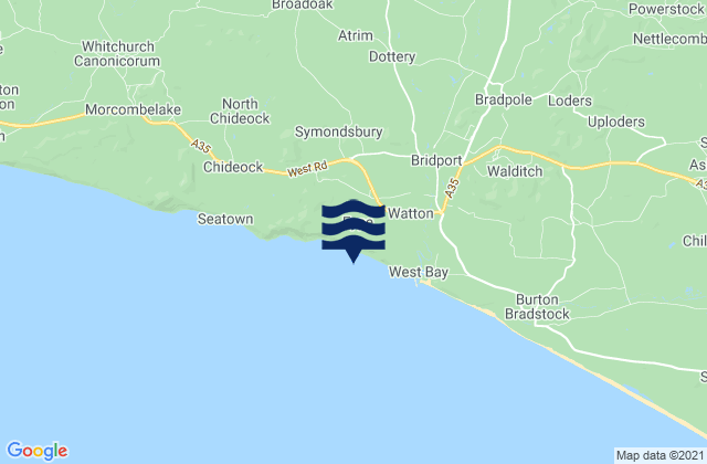 Eypes Mouth Beach, United Kingdomの潮見表地図