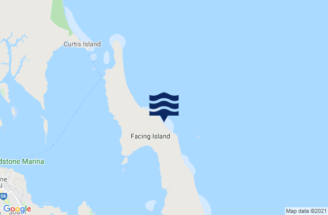 Facing Island, Australiaの潮見表地図