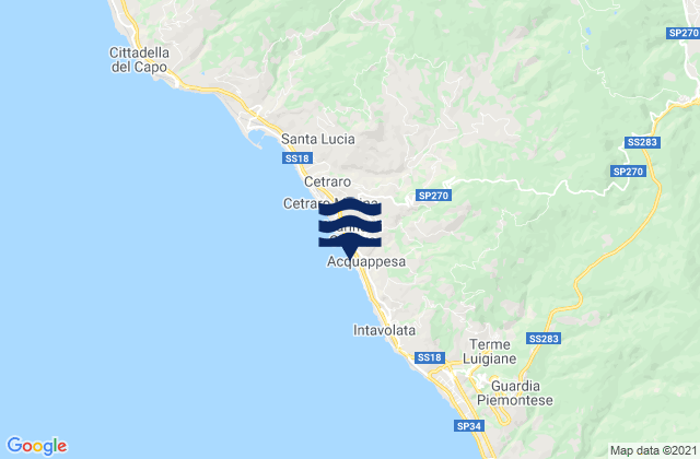 Fagnano Castello, Italyの潮見表地図
