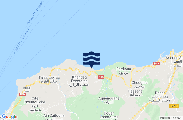 Fahs-Anjra, Moroccoの潮見表地図