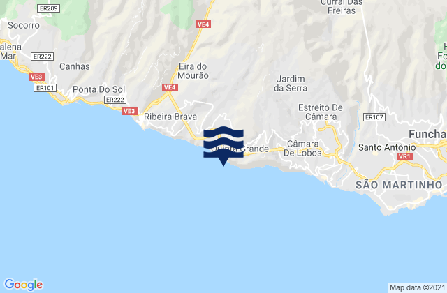 Faja Dos Padres, Portugalの潮見表地図