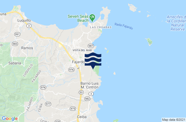 Fajardo, Puerto Ricoの潮見表地図