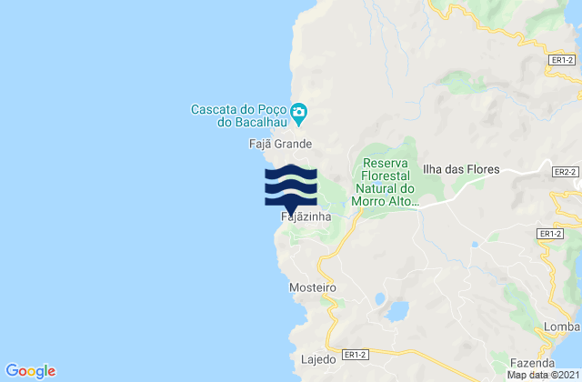 Fajãzinha, Portugalの潮見表地図