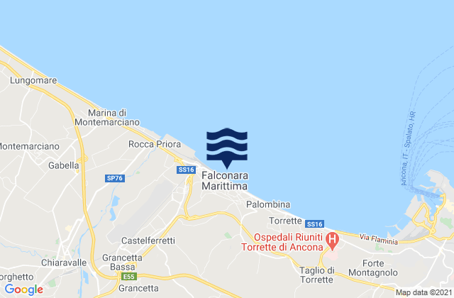 Falconara Marittima, Italyの潮見表地図